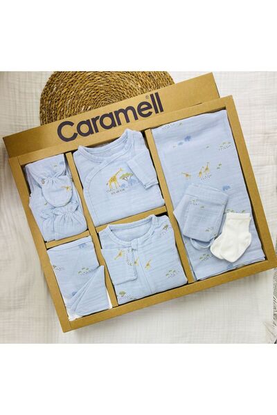 Caramell 10'lu (Müslin Yazlık) Safari Desen Hastane Çıkışı (Yenidoğan) 2025