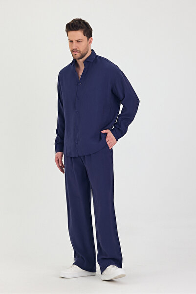 Tarz Cool Men's Oversize Comfortable Fit Shirt-Pants Bottom-Top Set