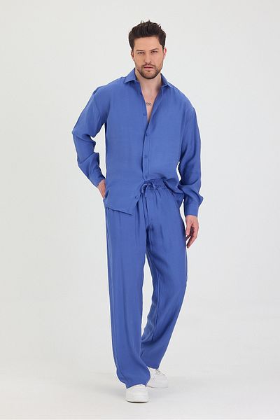 Tarz Cool Men's Oversize Comfortable Fit Shirt-Pants Bottom-Top Set
