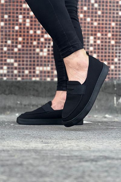 K&A Charcoal Knitwear Ballerina Men's Casual Shoes