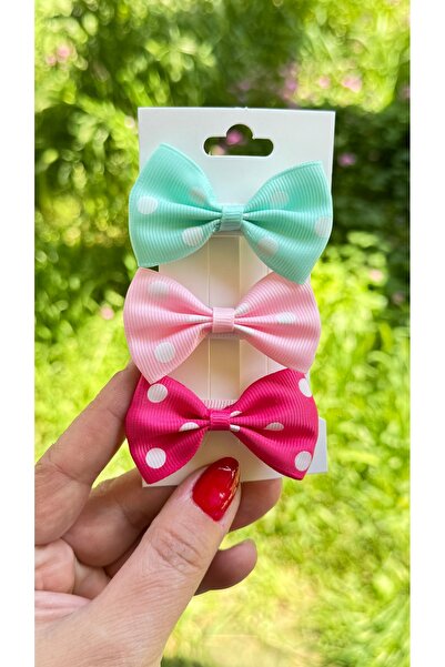 Toka Perisi Κορδέλα με πουά σε 3 διαφορετικά χρώματα με κλιπ πόρπης