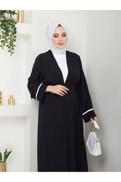 EFSUN MODA Μαύρο Φόρεμα Hijab Διπλό Σετ Abaya - Γυναικείο