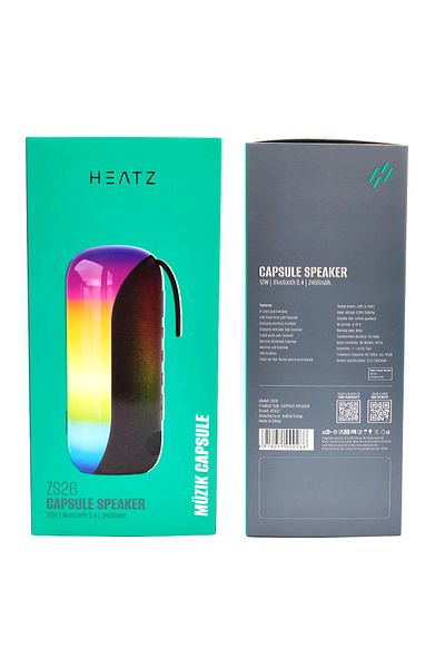 HEATZ Portable Bluetooth Speaker with Super Bass Bluetooth 5.4 LED Light TWS Mode USB TF Aux Handsfr