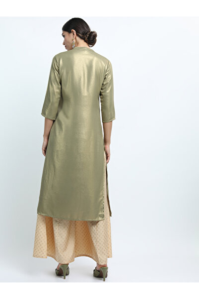 Vishudh By Styli Women Olive Green Solid Kurta