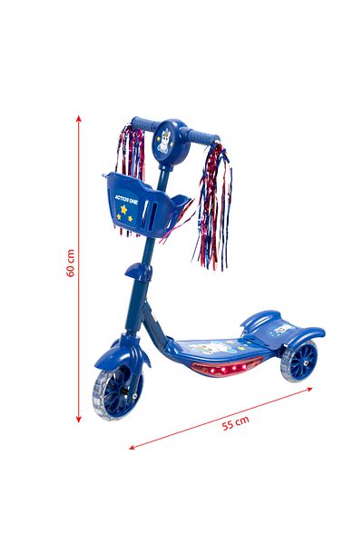 ACTION ONE Trotineta Kiddy Unicorn cu lumini si muzica, albastru