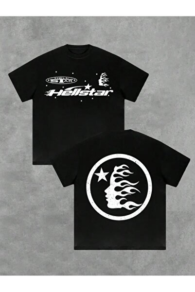 LAND MODA Εμπριμέ μπλουζάκι με κοντό μανίκι από άνετο διχτυωτό ύφασμα - Λευκό...