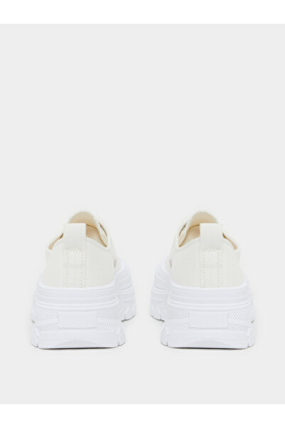 Styli Two Tone Cap Toe Platform Sneakers with Back Pull Tab