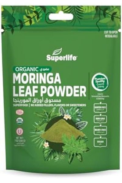 Superlife Organic Moringa Leaf Powder | Supports The Skin's Immune Health | Helps To Improve Moderat