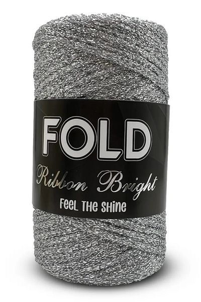 FOLD Κορδέλα Bright Silver - Γυαλιστερή Κορδέλα Πλεξίματος 100% Premium Γκλίτερ Lase