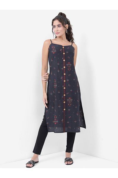 Vishudh By Styli Women Floral Printed Mirror Work Kurta