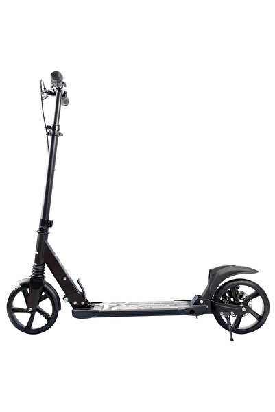 ACTION ONE Trotineta cu doua amortizoare si frana pe disc, neagra