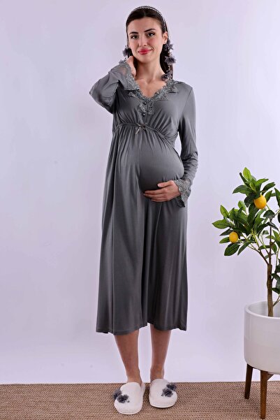 ByLohusa Füme Hamile Lohusa Gecelik Effortt