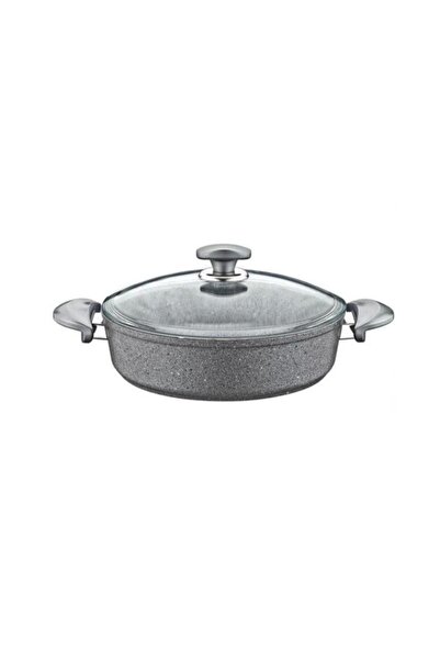 OMS PASLANMAZ Oms Gr201 Granite Gray Short Pot 24 cm