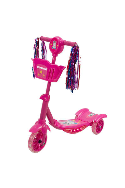 ACTION ONE Kiddy Unicorn scooter with lights and music, pink