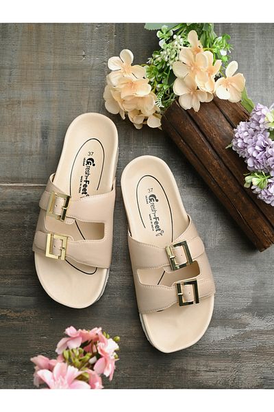 Fresh Feet By Styli Buckle Detail Michelle Orthopedic Sandals
