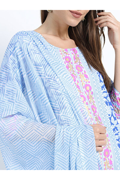 Vishudh By Styli Women Blue Printed Kurta Set with Dupatta