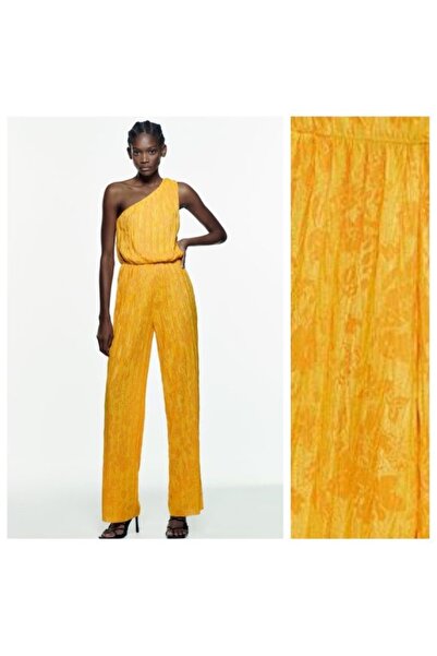 RİGALA SARI TEK OMUZ ASKILI TULUM