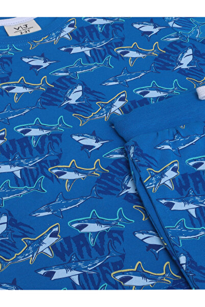 Victor and Jane By Styli All-Over Printed Cotton T-Shirt and Pyjama Set