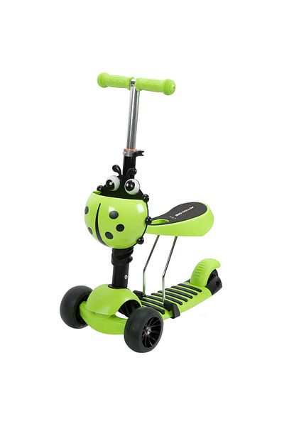 ACTION ONE Trotineta Big Wheels 3 in 1 cu roti luminoase si late, verde