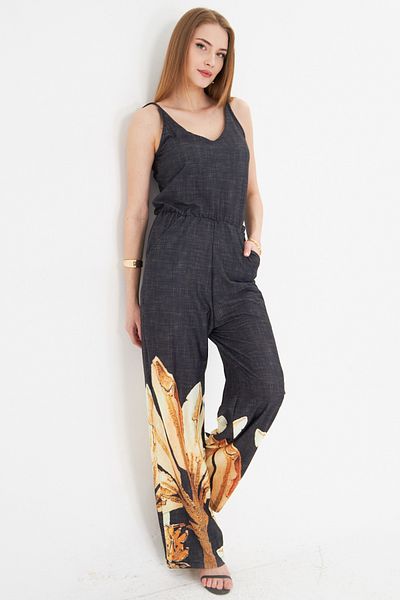 armonika Women's Mustard Front Back V Strap Elastic Waist Overalls with Pockets Arm-25Y 001035