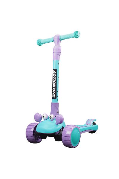 ACTION ONE Trotineta Happy Crab cu platforma si roti luminoase, blue