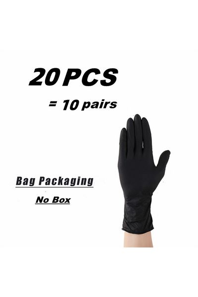 Choice M Black 20PCS Black Nitrile Gloves 20/50/100PCS Disposable Latex Free Industrial Grade Gloves Large