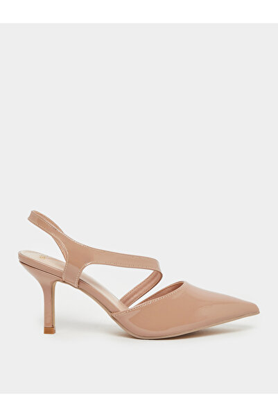Styli Plain Pointed Toe Stiletto Heel Slingback Shoes