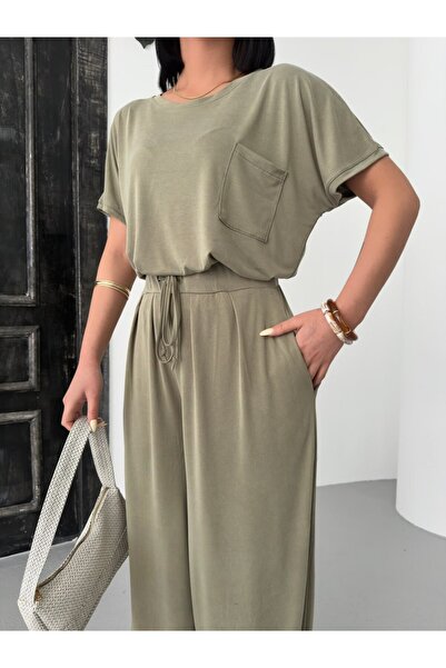 LOKADI Γυναικείο υφαντό Modal υφασμάτινο σετ πλάτης Cross Shalwar