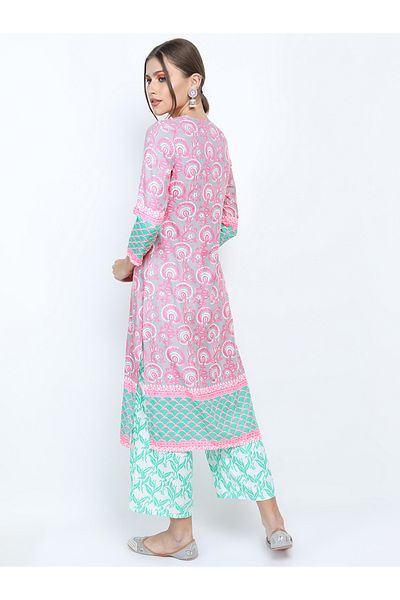 Vishudh By Styli Women Multi-Color Printed Kurta Set with Dupatta