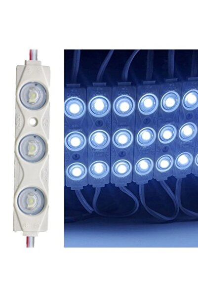 BALP Beyaz Modül Mercekli 3 Ledli Kablolu Parmak Led 12 v 5 adet