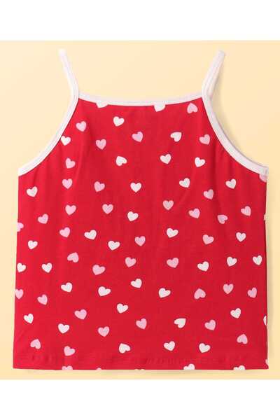 Pine kids ملابس داخلية قطنية للأطفال بطبعة قلوب (عبوة من 3 قطع) - وردي وأحمر