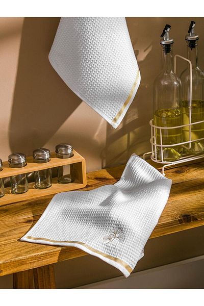 LC Waikiki Lcw Home Flower Embroidered Drying Cloth 2 Pack 40X50 cm
