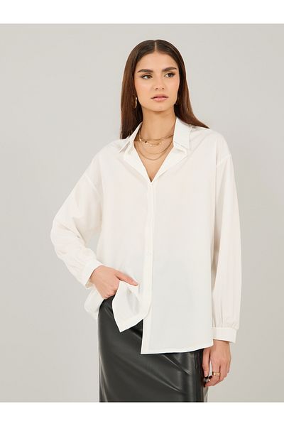 Styli Solid Long Sleeve Loose Fit Shirt