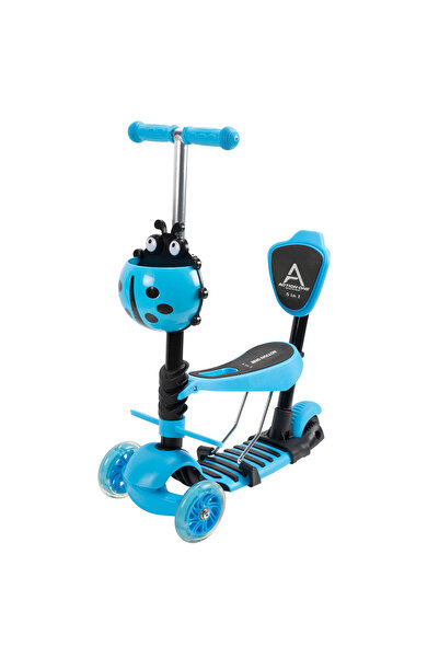 ACTION ONE Smart Kid 5 in 1 scooter with light-up wheels, blue