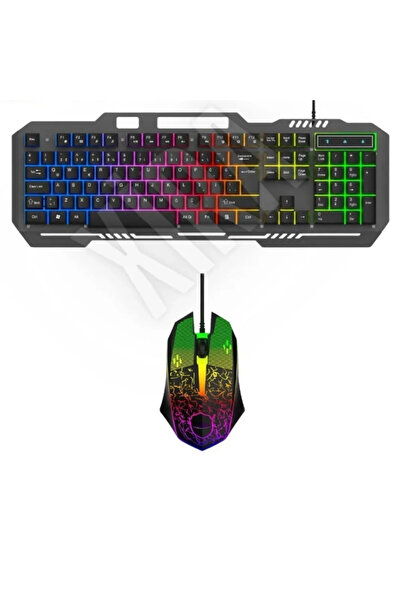 Everest Grup Metal Kasa Rgb 2in1 Oyuncu Gaming Mekanik Hisli Kablolu Türkçe Q Klavye Ve Rgb Mouse Seti Blic Bkb9