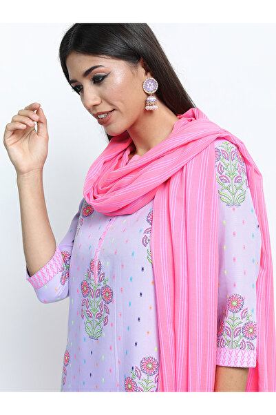 Vishudh By Styli Women Pink Floral Printed Kurta Set