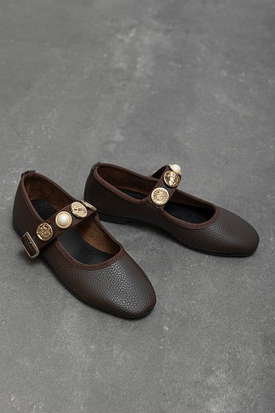 wolk shoes Linen Ballerina Brown Nuda Women's Accessory