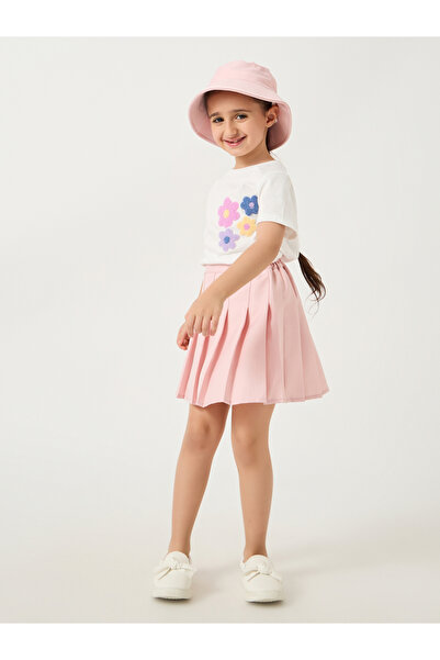 Styli تي شيرت بأكمام طويلة للفتيات الصغيرات مع زهرة كروشيه