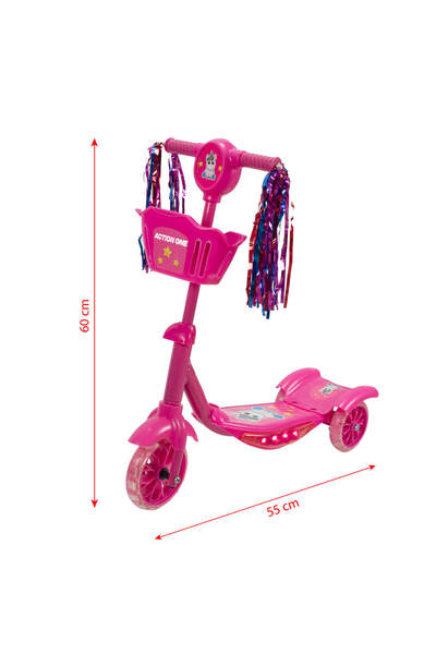 ACTION ONE Kiddy Unicorn scooter with lights and music, pink