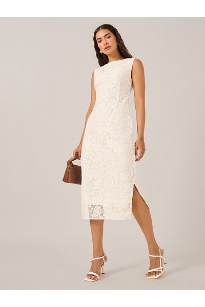 Styli All-Over Lace Sleeveless Bodycon Midi Dress