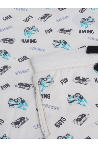 Victor and Jane By Styli All-Over Printed Cotton T-Shirt and Shorts Set