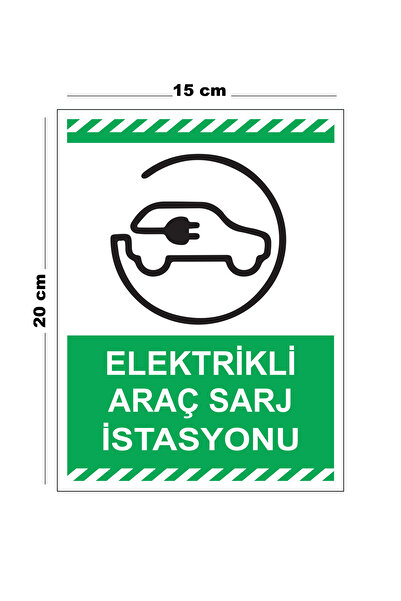 Lucena Metal Elektrikli Şarj İstasyonu 15cm x 20cm Uyarı Levhası Yönlendirme ...