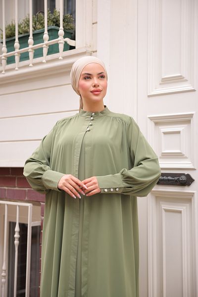Zaure فساتين محتشمة - كاكي - بيسك