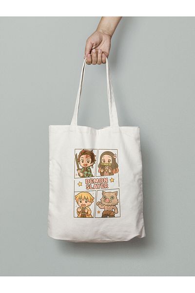 Akumastik Demon Slayer Nezuko Tanjiro Zenitsu Inosuke Cloth Bag 35X40 cm - Tote Bag