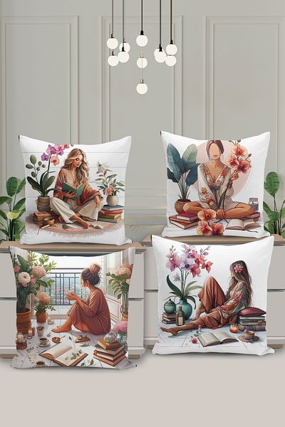 Filamente Husă de pernă cu imprimare digitală pe două fețe cu model boem (husă de pernă Bohemian)