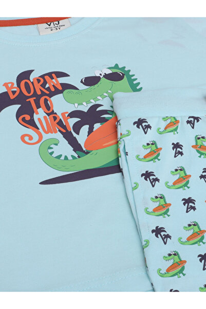 Victor and Jane By Styli Graphic Print T-Shirt and All-Over Printed Shorts Set