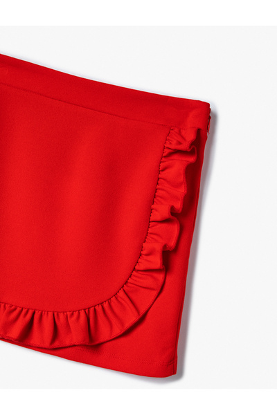 Koton Minirock mit Rüschen, zweireihigem Reißverschluss