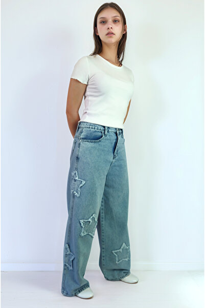 Pantulux Trendinel 100% dečije farmerke Palazzo dušek sa zvezdastim uzorkom