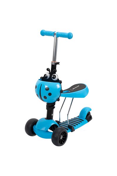 ACTION ONE Trotineta Big Wheels 3 in 1 cu roti luminoase si late, albastru
