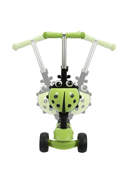 ACTION ONE Big Wheels 3 in 1 scooter with bright and wide wheels, green
